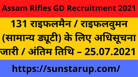 Assam Rifles Gd Recruitment