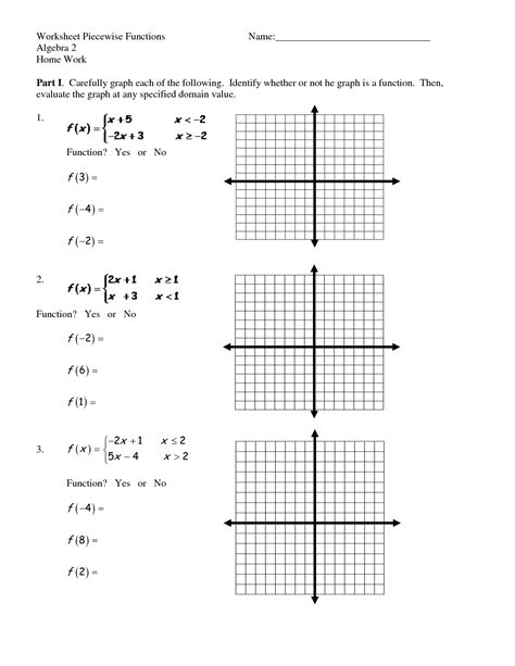 Free Printable Worksheets Graphing Piecewise Functions Solutions Pdf