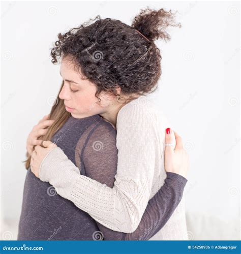 Comforting A Friend Stock Photo Image Of Delighted Merry 54258936