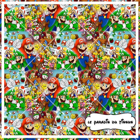 Mario Bros Seamless Pattern Fro Fabric Printing Etsy