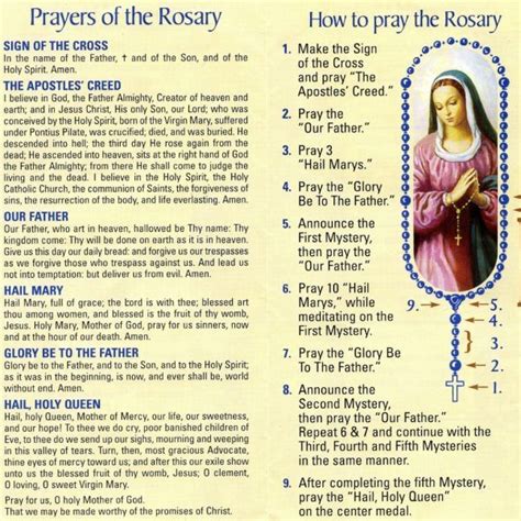 Printable Version Of How To Pray The Rosary Spanish How To Pray The