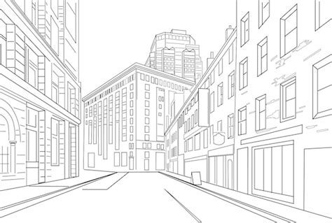 Premium Vector Outline Sketch Vector Of An City