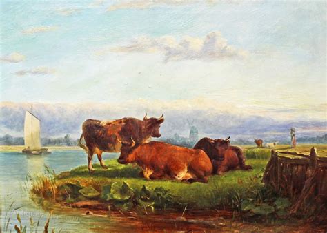 Antiques Atlas Cattle Landscape Victorian Oil Painting