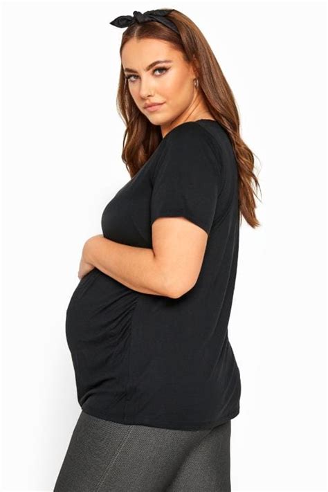 Bump It Up Maternity Black V Neck T Shirt Plus Sizes 16 To 32 Yours