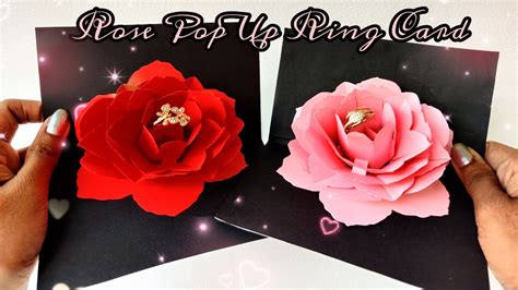 How To Make Rose Pop Up Ring Card Diy Rose Ring Box Proposal T