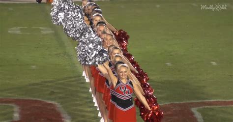 Crowd Screams As High School Cheer Squad Performs Eye Catching Routine