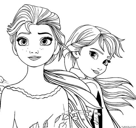 Anna Elsa Coloring Page For Girls Turkau