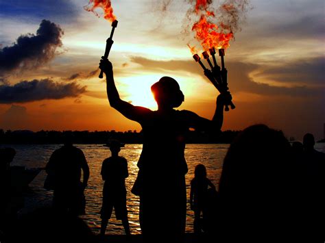 Person With Five Torches Image Free Stock Photo Public Domain Photo