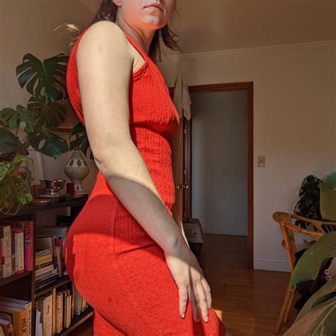Another Vintage Studebaker Red Cotton Blend Dress Depop