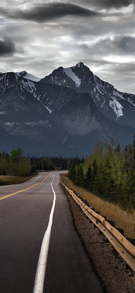 Wallpaper Canada Mountain Road Trees Clouds Dusk 2880x1800 Hd
