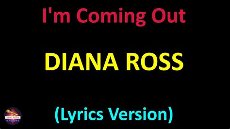 Diana Ross I M Coming Out Lyrics Version Youtube