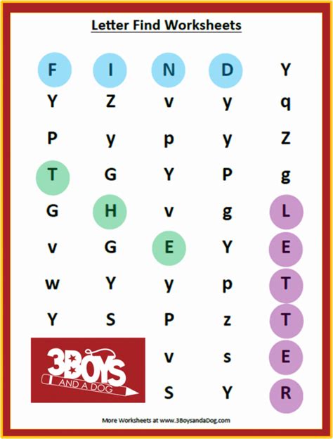 Find The Letter Worksheets Alphabet Printables 3 Boys