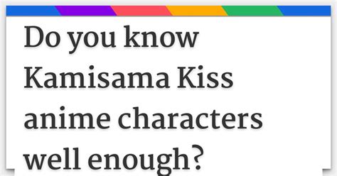 Do You Know Kamisama Kiss Anime Characters Well Enough