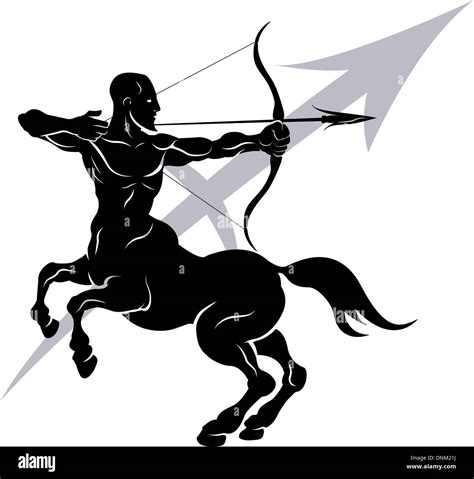 Illustration Of Sagittarius The Archer Or Centaur Zodiac Horoscope Astrology Sign Stock Vector
