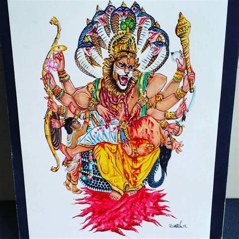Narasimha Watercolors By Saintvinod On Deviantart