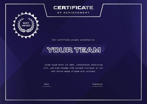 Purple Certificate Design For Gaming Or Sport Tournament And