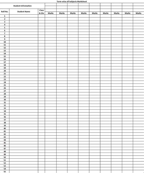 School Report Card And Mark Sheet Excel Template Msofficegeek