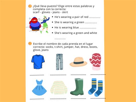 Clothes Ejercicio Sobre El Nombre De La Ropa En Inglés Para Niños
