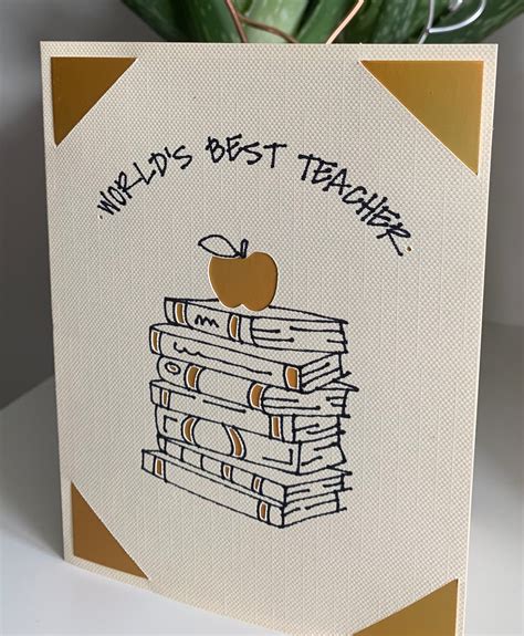 Worlds Best Teacher Card Etsy
