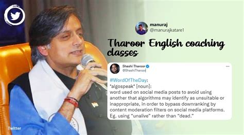Algospeak Is Shashi Tharoors Word Of The Day Trending News The