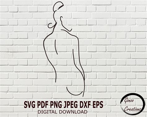Femanine Line Art SVG Line Art SVG Nude SVG Woman Body Silhouette