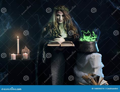 Portrait Of Woman Witch From A Dark Fairy Tale Stock Photo Image Of