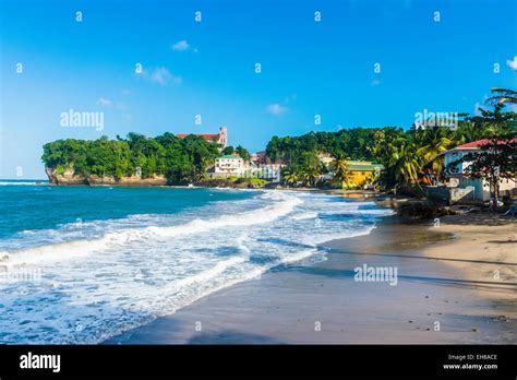the beach and town of sauteurs grenada windward islands west indies caribbean central