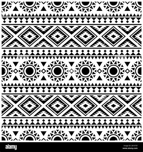 Seamless Ethic Pattern Horizontal Motif Stripe Tribal Pattern In