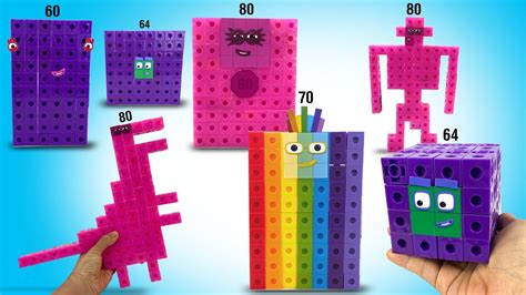 Diy Numberblocks 60 To 80 With Roboctoblock And Dinoctoblock Snap Cubes