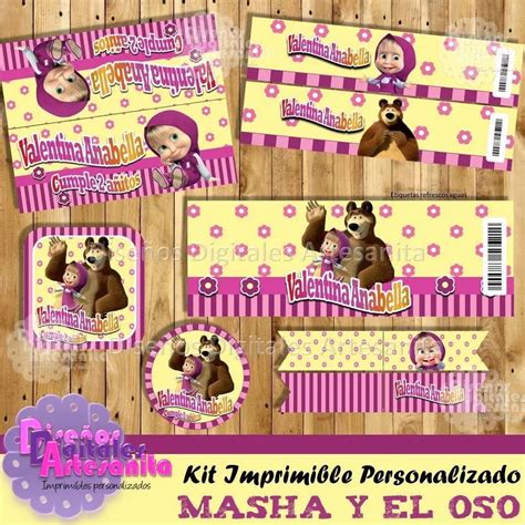 Kit Imprimible Masha Y El Oso Party Decoration Printable Kit Reverasite