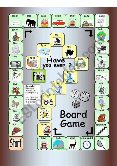 Board Game Have You Ever Esl Worksheet By Philipr