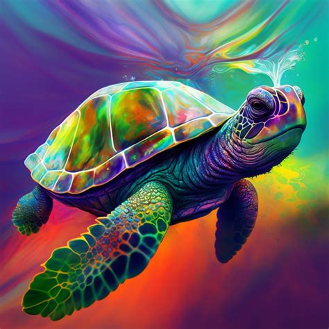 Psychedelic Turtles Picture Art Bundle Etsy