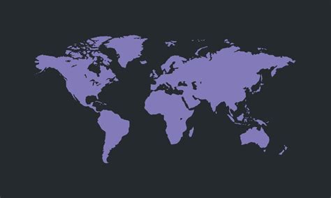 Premium Vector World Map In Purple Color On Dark Background