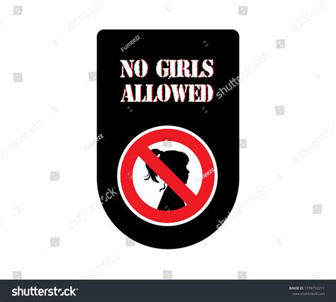 No Girls Allowed Female Symbol Vector เวกเตอร์สต็อก ปลอดค่าลิขสิทธิ์