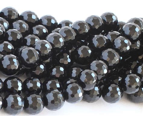 6mm 145 Inches Black Onyx Faceted Round Beads Genuine Natural Gemstone