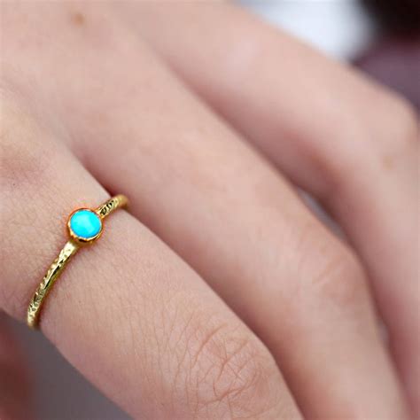 Raw Stone Stacking Ring Turquoise By Frillybylily Notonthehighstreet Com
