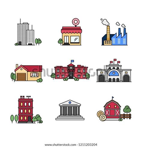 Architecture Icon Set Stock Vector Royalty Free 1211203204 Shutterstock