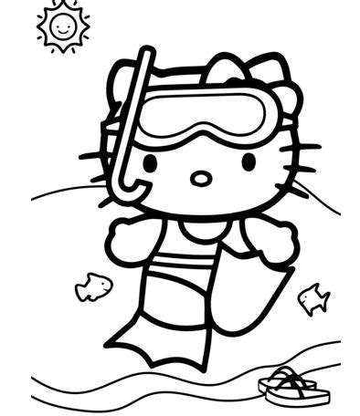 Hello Kitty Ice Skating Coloring Pages : Hello Kitty Christmas 3