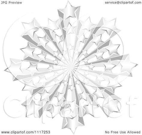 Vector Clipart Of A 3d Silver Star Burst Royalty Free Graphic