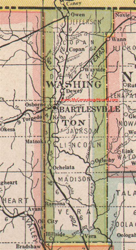 Washington County Oklahoma 1922 Map