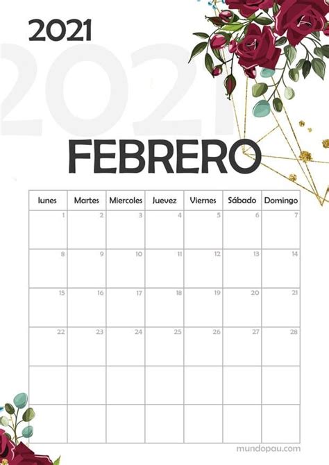 Mes Febrero 2021 Para Imprimir Calendario May 2021