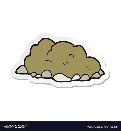 Sticker Of A Cartoon Pile Of Dirt Royalty Free Vector Image