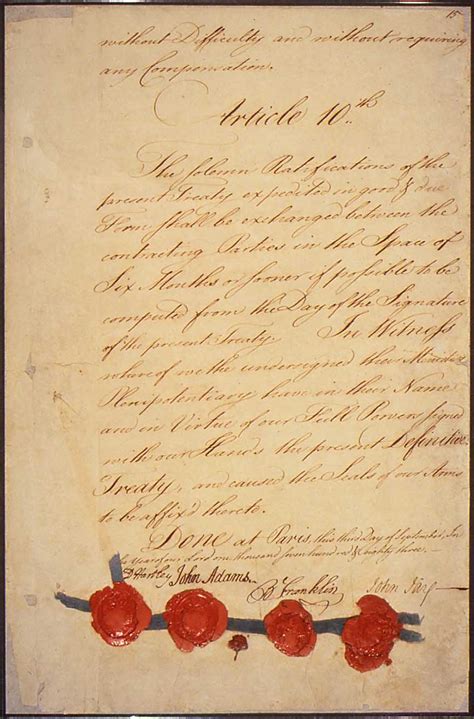 Nara Exhibit American Originals Part 2 The Treaty Of Paris 1783