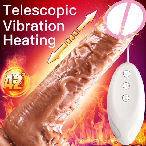 Telescopic Vibrating Thrusting Realistic Dildo For Women Electric Vibrating Real Penis Suction