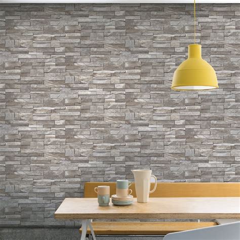 Grandeco Stone Pattern Wallpaper Faux Effect Realistic Embossed Brick