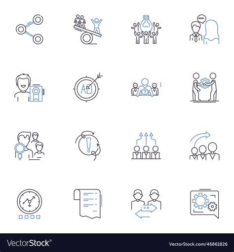 Workforce Management Line Icons Collection Vector Image