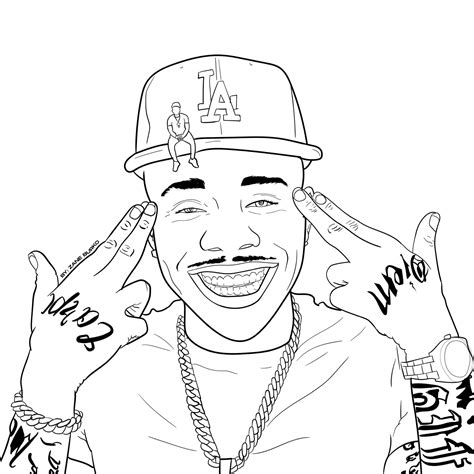 Coloring Pages Rapper Smoking Drake Eminem Tupac Dj Book Print Rap