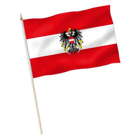Alle unsere flaggen sind aus. Stock-Flagge : Oesterreich mit Adler / Premiumqualität, 9,95