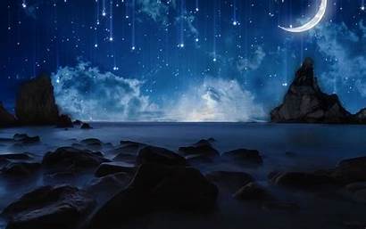 Moon Ocean Stars Night Star Desktop Fairy