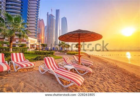Sunrise On Beach Perian Gulf Abu Stock Photo Edit Now 228261805